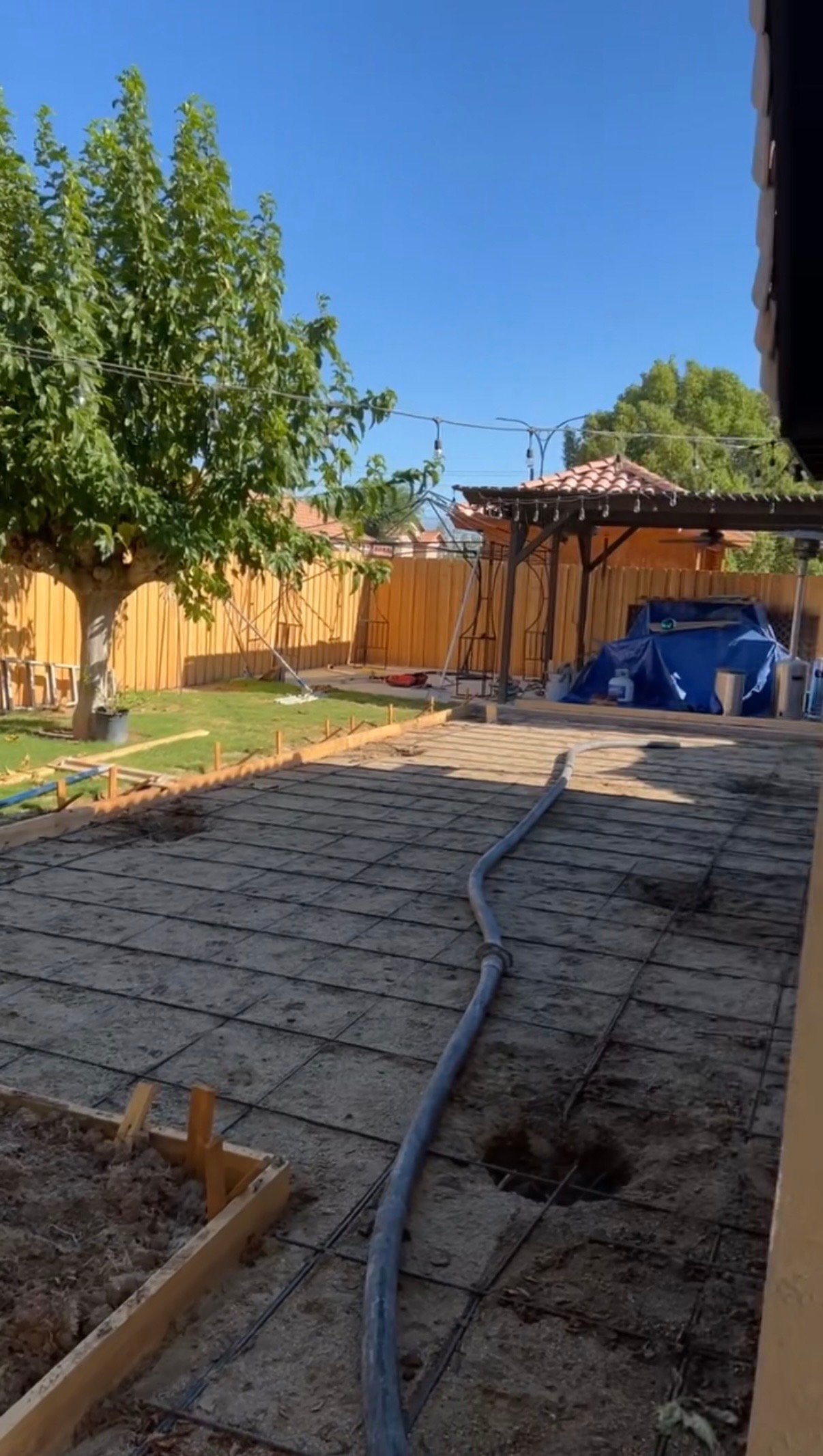 Hardscaping before installation